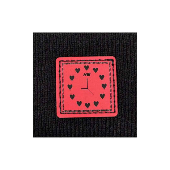 Love-Inspired H-Stitch Beanie – Black Heart Clock | Limited Edition | Trending Now