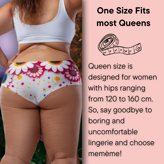 Memème Women’s Ultra-Comfortable Butterfly– Bliss - Queen Size Panties | Original Prints, Unique Designs | Breathable Cotton Crotch, Stretchy Fit, Soft Flat Seams, No Elastic Bands | Style: High Waisted Brief | Everyday Use