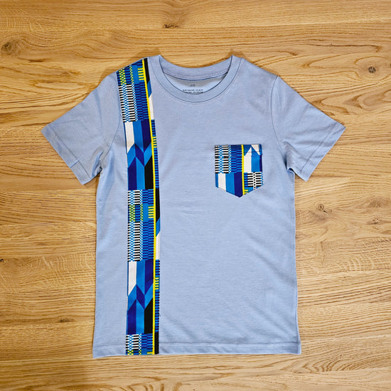 Kids T-shirt with African Ankara Print Detail | 100% cotton