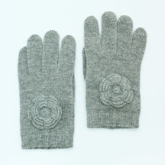 KIDS TECH GLOVES WITH FLOWER