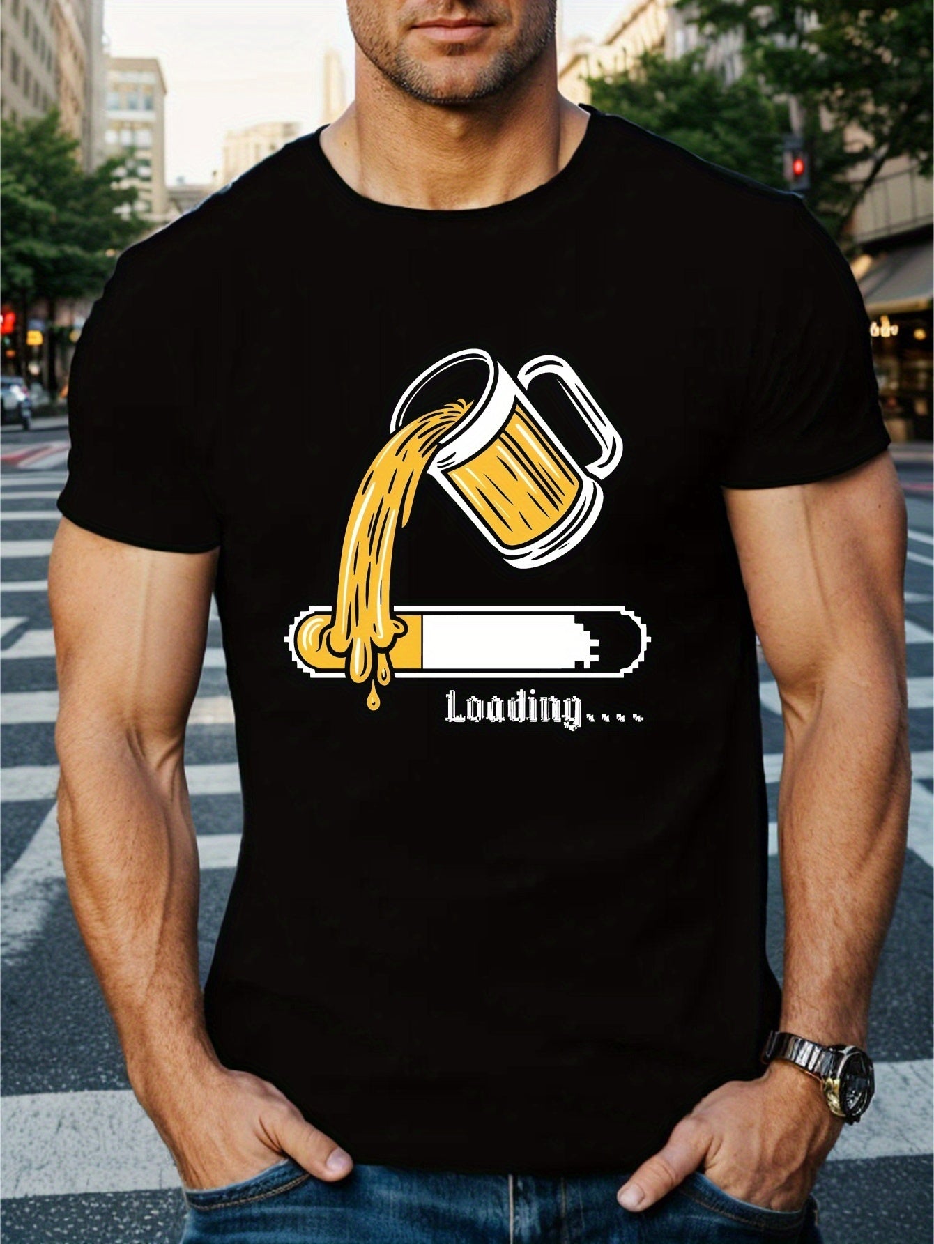 Beer Load Printed T-shirt, Men&
