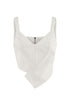 JENDUE Ron Crop Denim Top - Stylish White Asymmetrical Top - Sequel atire