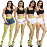 Yellow Fashion Classic Super Stretch Fishnet Pantyhose