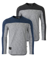 Athletic Color Block Long Sleeve Curved Hemline Casual Shirt - Sequel atire