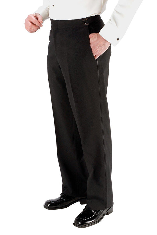 "Anthony" Black Vitale Barberis Italian Wool Tuxedo Pants - Sequel atire