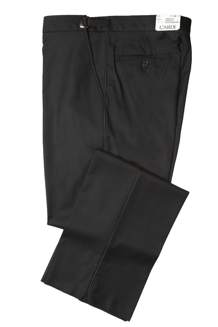 "Anthony" Black Vitale Barberis Italian Wool Tuxedo Pants - Sequel atire