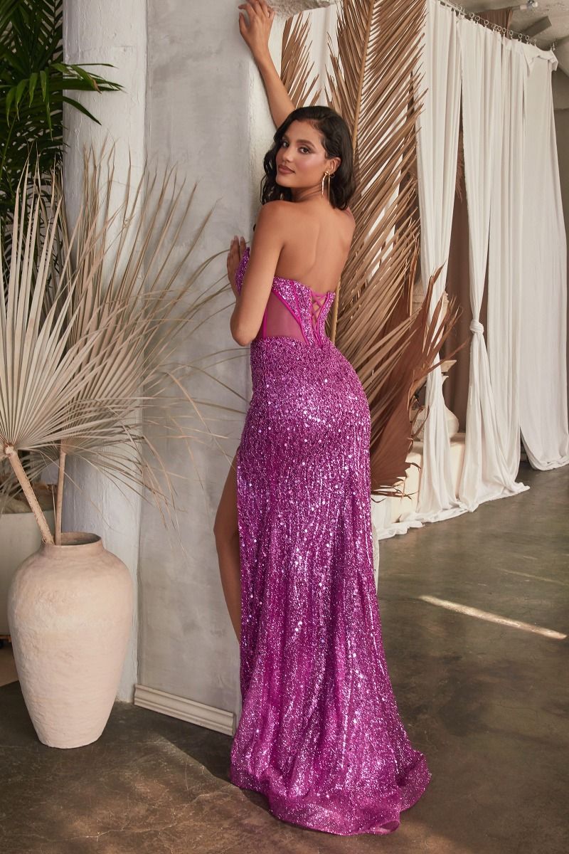 Embellished Strapless Gown - Sequel atire