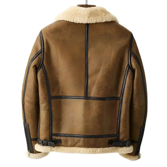 Men’s Vintage Brown Sheepskin B3 Bomber Jacket