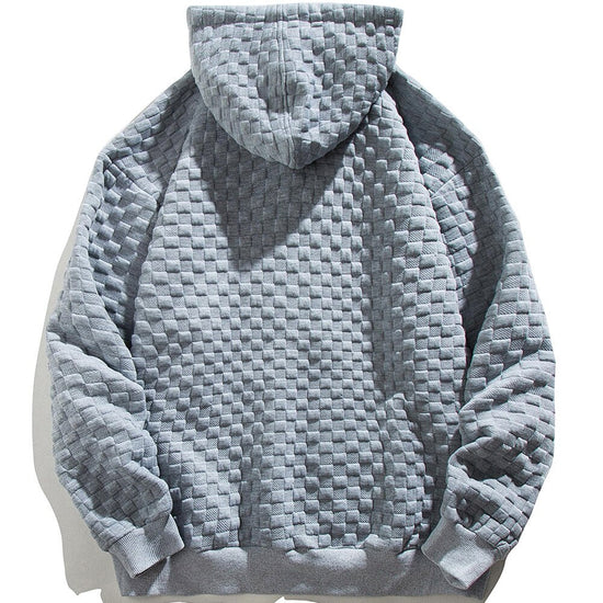 Zipper Hoodie Men Heart Embroidery Solid Plaid Hooded Coats Autumn Casual Harajuku All-match Fashion Streetwear Couple