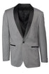 "Sebastian" Grey Pindot Tuxedo Jacket Shawl (Separates) - Sequel atire