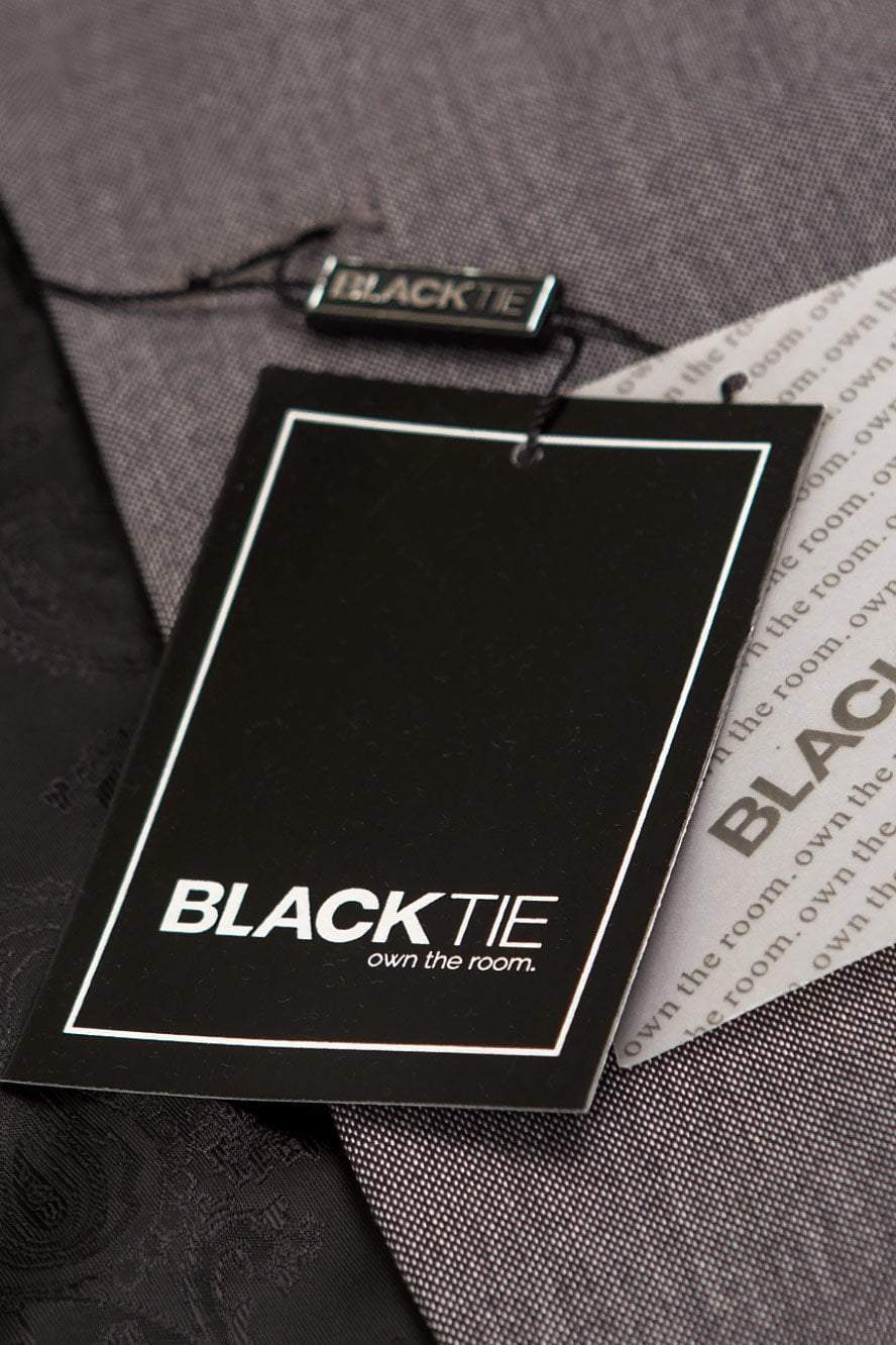 "Sebastian" Grey Pindot Tuxedo Jacket Shawl (Separates) - Sequel atire