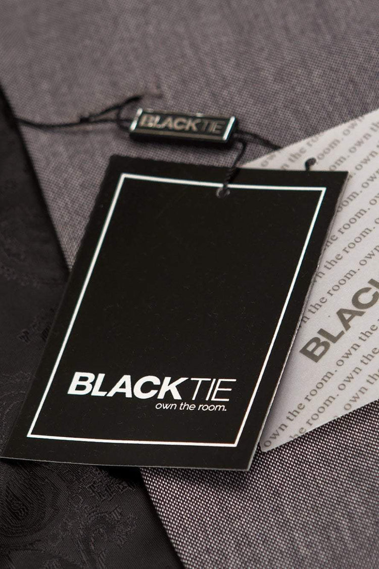 "Sebastian" Grey Pindot Tuxedo Jacket Shawl (Separates) - Sequel atire